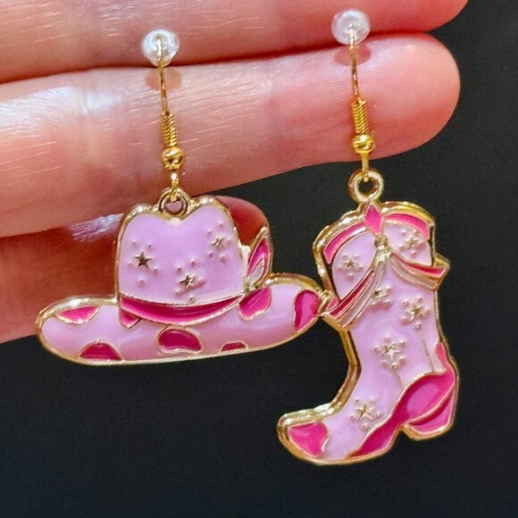 Made to order Mix and Match Cowgirl Earrings Cowgirl Boot Cowgirl Hat Earrings - Picture 2 of 6